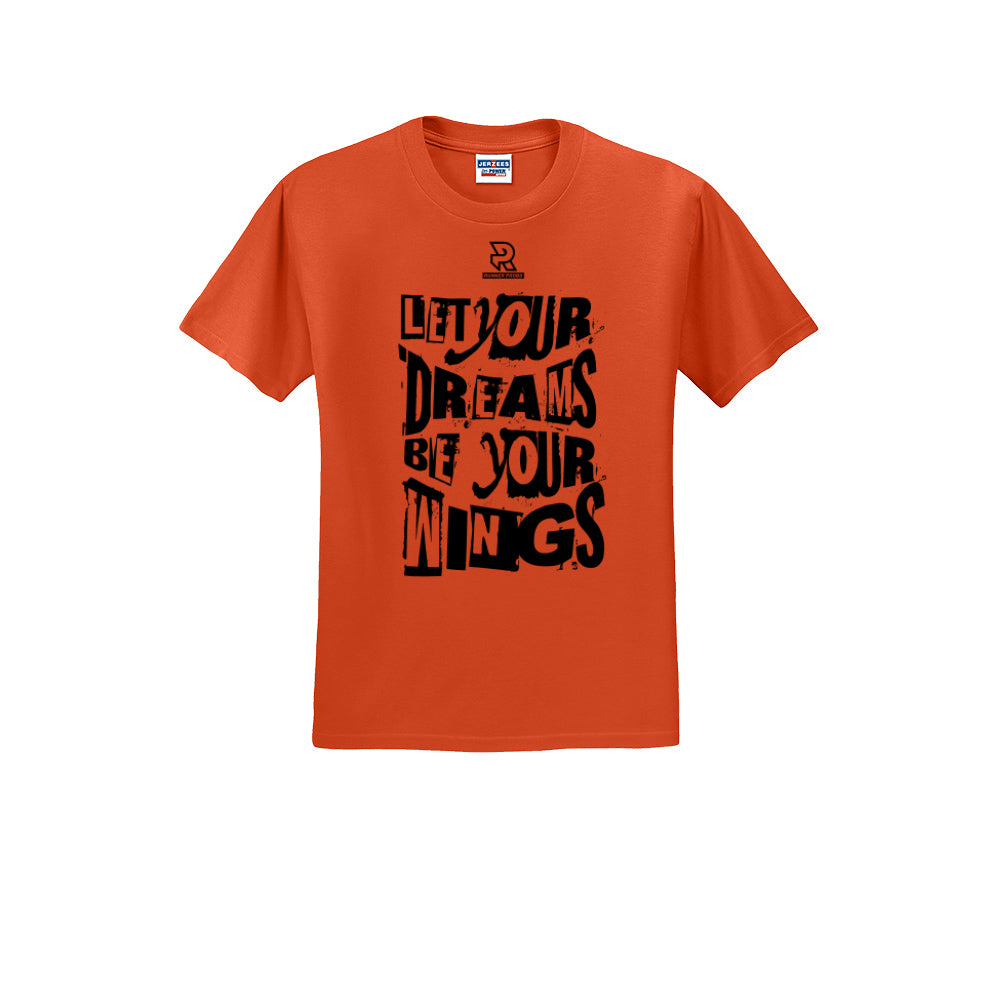 LET YOUR DREAMS BE YOUR WINGS (Black) - Short Sleeve Cotton Tee