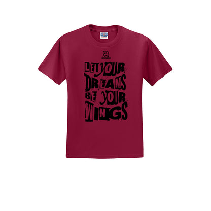 LET YOUR DREAMS BE YOUR WINGS (Black) - Short Sleeve Cotton Tee