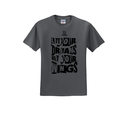 LET YOUR DREAMS BE YOUR WINGS (Black) - Short Sleeve Cotton Tee