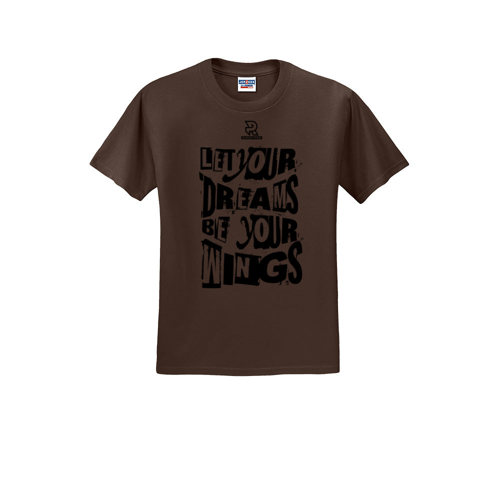 LET YOUR DREAMS BE YOUR WINGS (Black) - Short Sleeve Cotton Tee