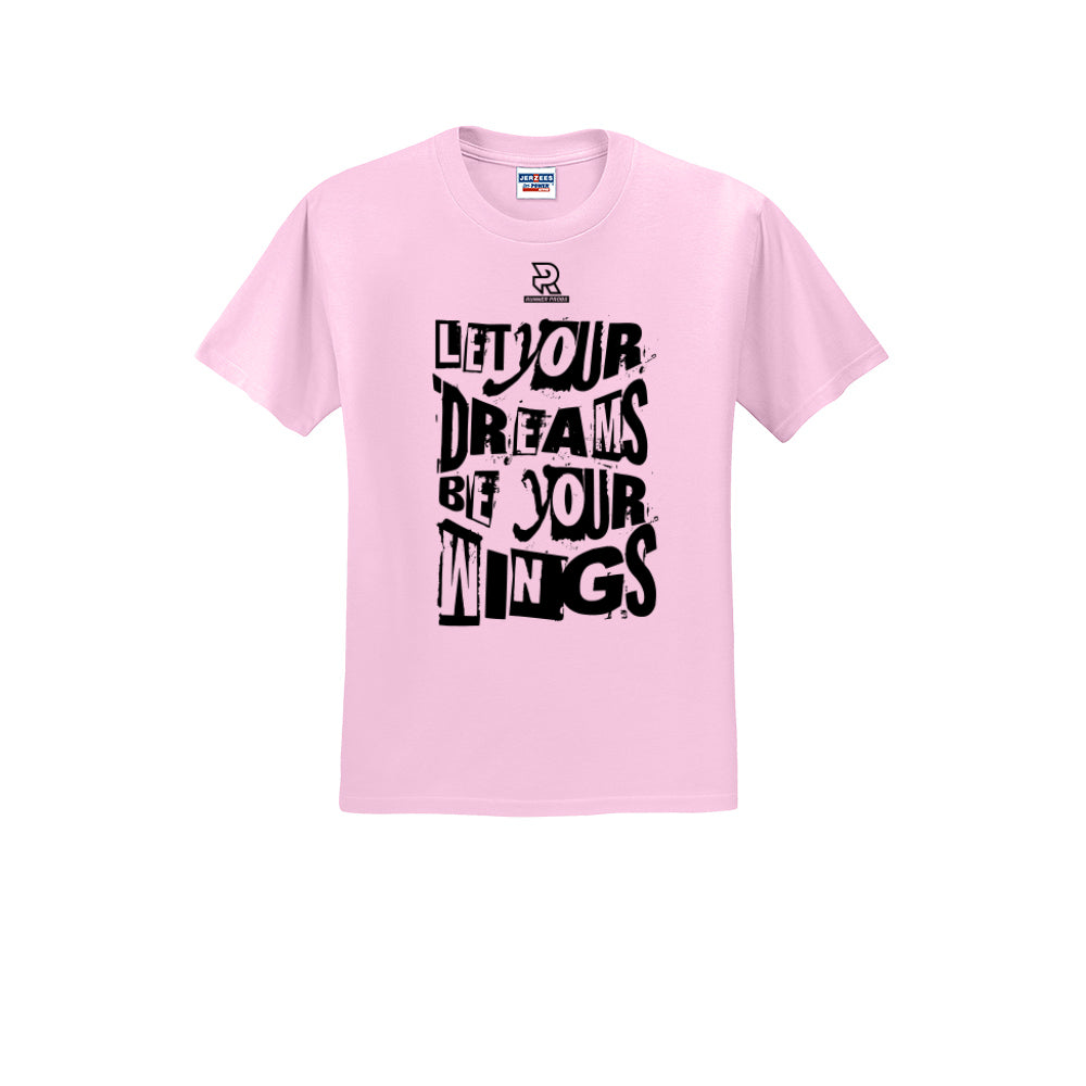 LET YOUR DREAMS BE YOUR WINGS (Black) - Short Sleeve Cotton Tee