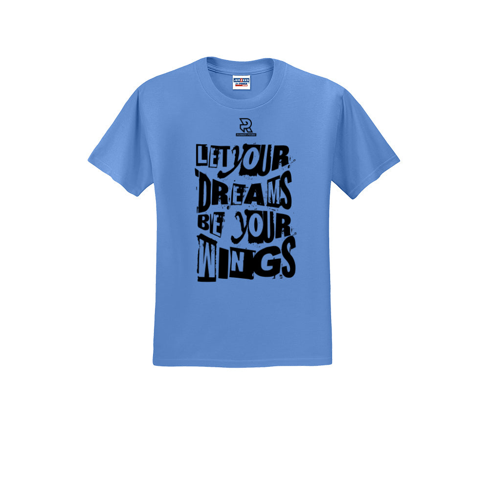 LET YOUR DREAMS BE YOUR WINGS (Black) - Short Sleeve Cotton Tee