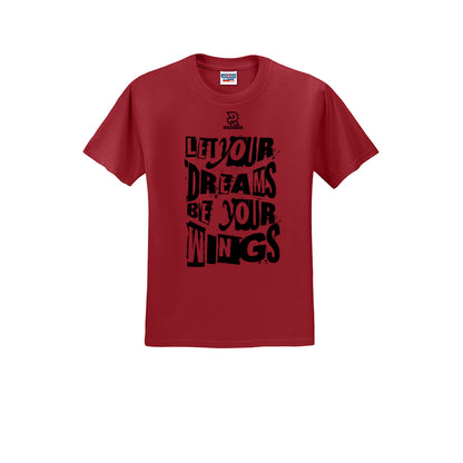 LET YOUR DREAMS BE YOUR WINGS (Black) - Short Sleeve Cotton Tee