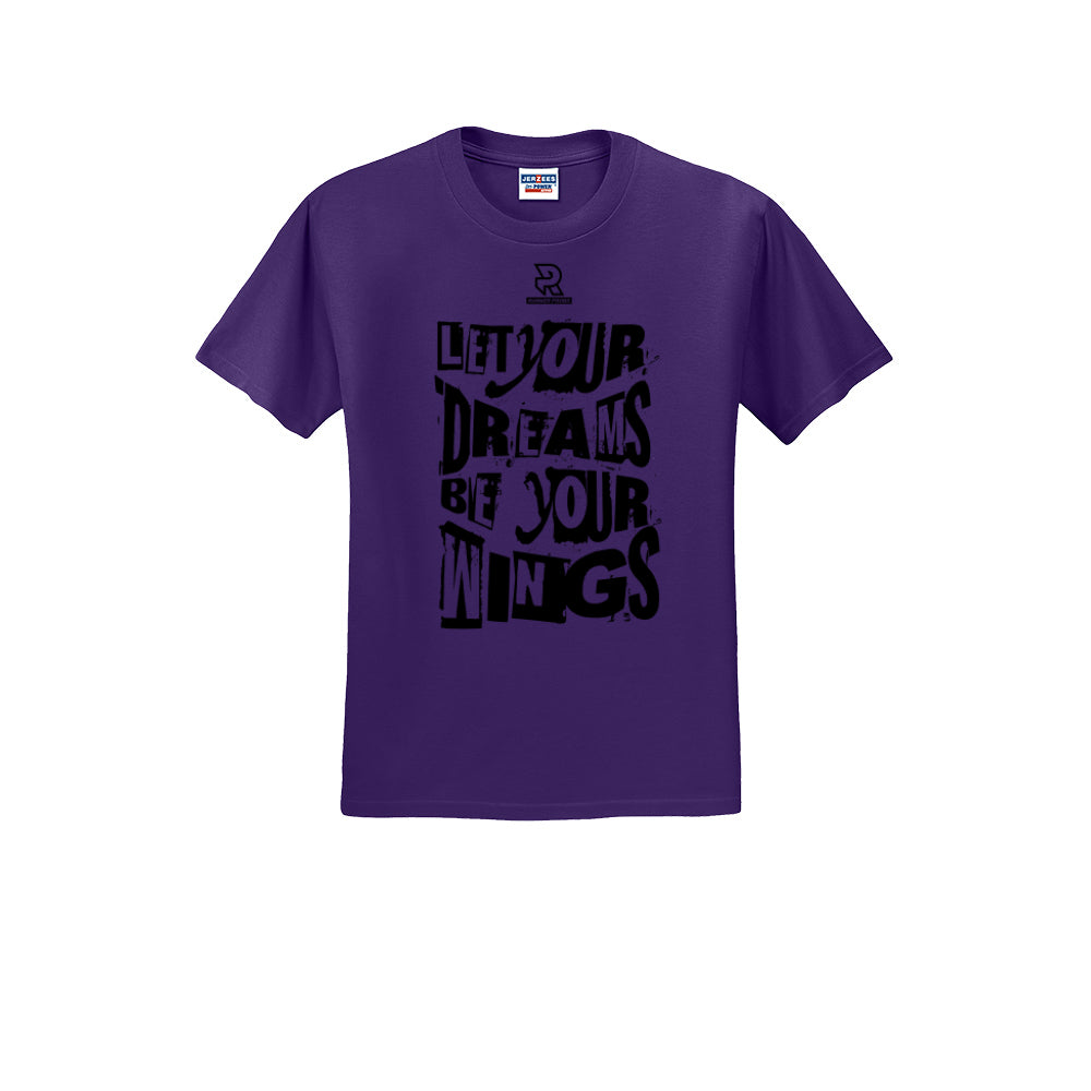 LET YOUR DREAMS BE YOUR WINGS (Black) - Short Sleeve Cotton Tee