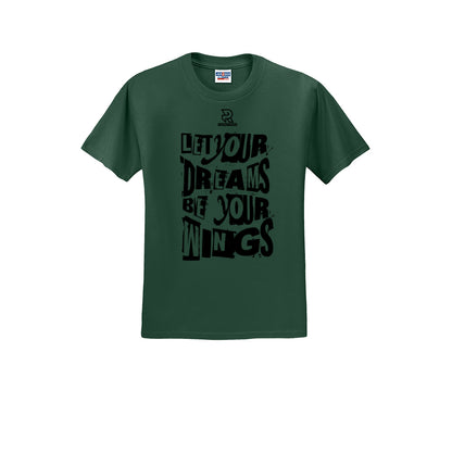 LET YOUR DREAMS BE YOUR WINGS (Black) - Short Sleeve Cotton Tee