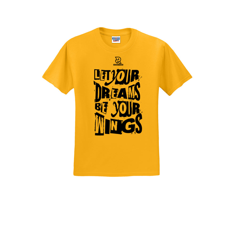 LET YOUR DREAMS BE YOUR WINGS (Black) - Short Sleeve Cotton Tee