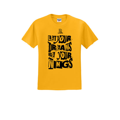 LET YOUR DREAMS BE YOUR WINGS (Black) - Short Sleeve Cotton Tee