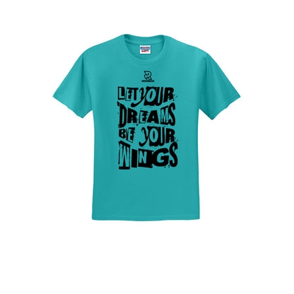 LET YOUR DREAMS BE YOUR WINGS (Black) - Short Sleeve Cotton Tee