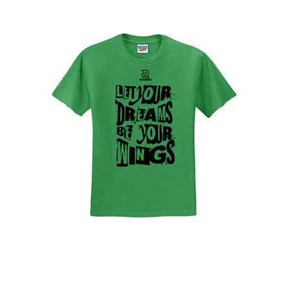 LET YOUR DREAMS BE YOUR WINGS (Black) - Short Sleeve Cotton Tee