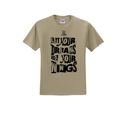LET YOUR DREAMS BE YOUR WINGS (Black) - Short Sleeve Cotton Tee
