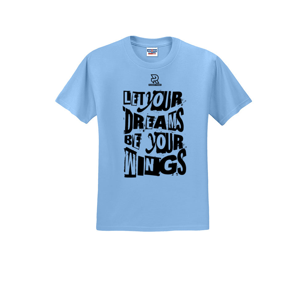 LET YOUR DREAMS BE YOUR WINGS (Black) - Short Sleeve Cotton Tee