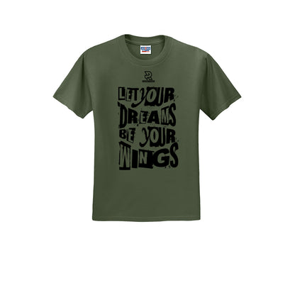 LET YOUR DREAMS BE YOUR WINGS (Black) - Short Sleeve Cotton Tee