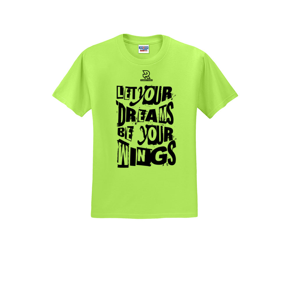 LET YOUR DREAMS BE YOUR WINGS (Black) - Short Sleeve Cotton Tee