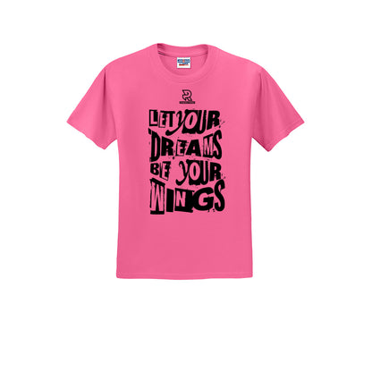 LET YOUR DREAMS BE YOUR WINGS (Black) - Short Sleeve Cotton Tee