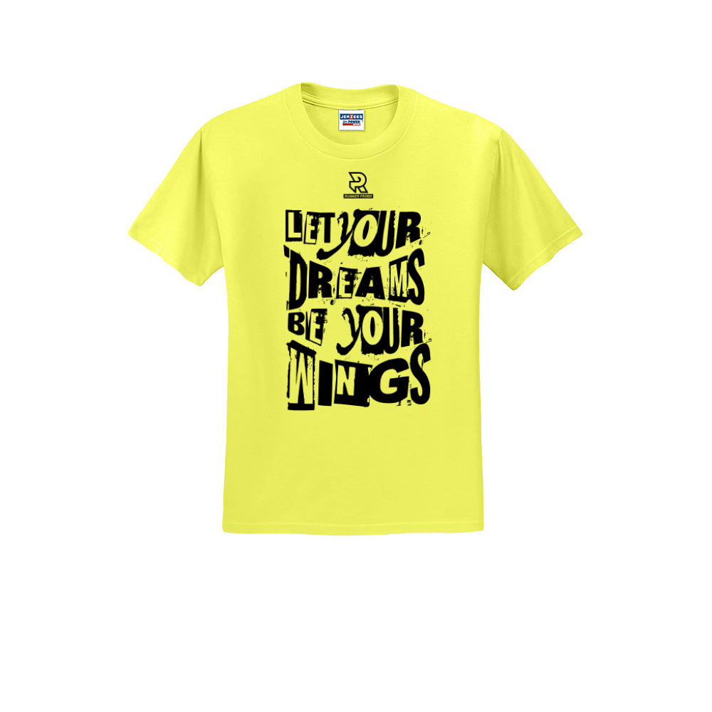 LET YOUR DREAMS BE YOUR WINGS (Black) - Short Sleeve Cotton Tee