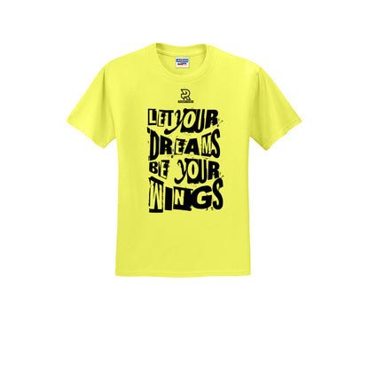 LET YOUR DREAMS BE YOUR WINGS (Black) - Short Sleeve Cotton Tee