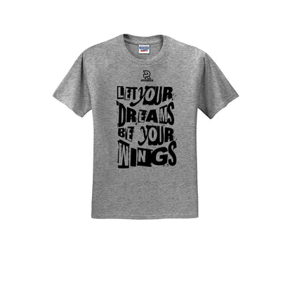 LET YOUR DREAMS BE YOUR WINGS (Black) - Short Sleeve Cotton Tee
