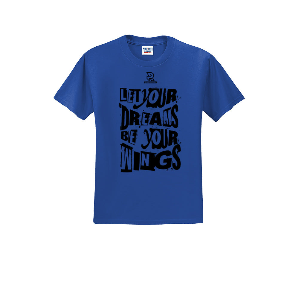 LET YOUR DREAMS BE YOUR WINGS (Black) - Short Sleeve Cotton Tee