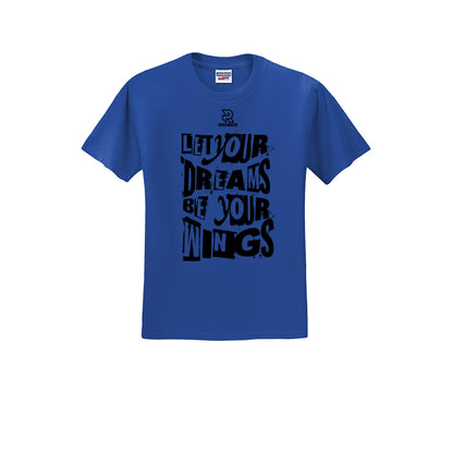 LET YOUR DREAMS BE YOUR WINGS (Black) - Short Sleeve Cotton Tee