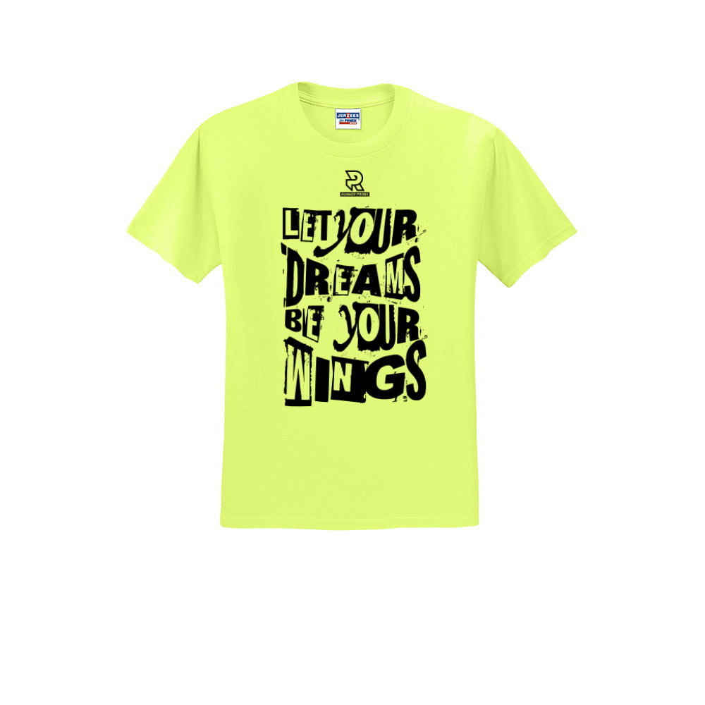 LET YOUR DREAMS BE YOUR WINGS (Black) - Short Sleeve Cotton Tee