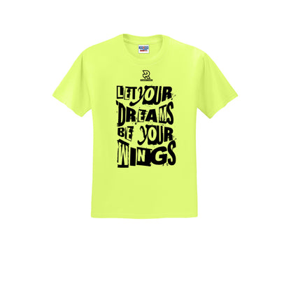 LET YOUR DREAMS BE YOUR WINGS (Black) - Short Sleeve Cotton Tee