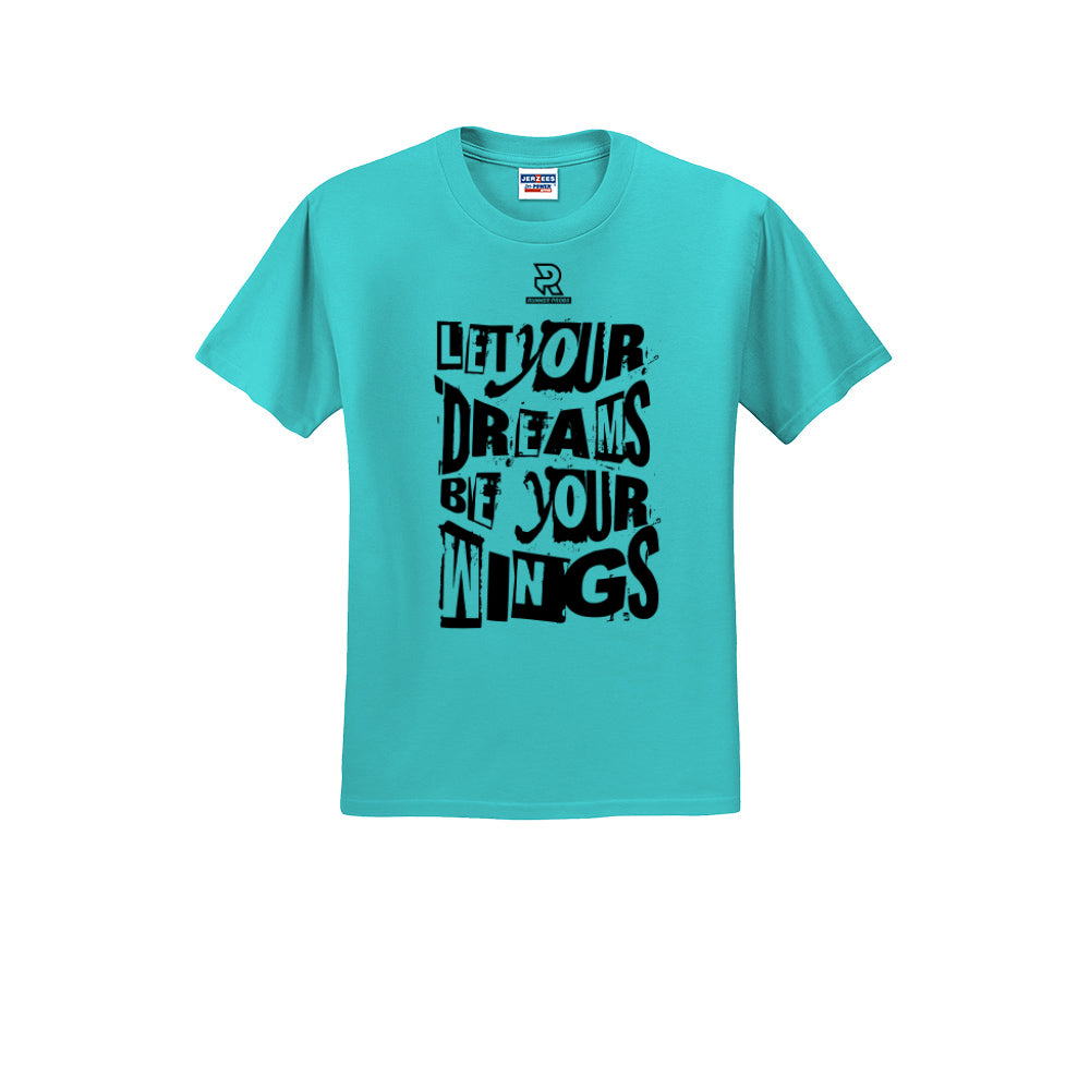 LET YOUR DREAMS BE YOUR WINGS (Black) - Short Sleeve Cotton Tee