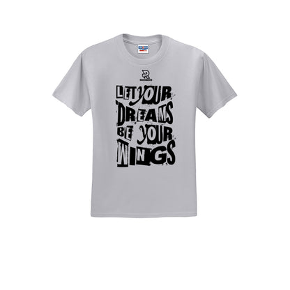 LET YOUR DREAMS BE YOUR WINGS (Black) - Short Sleeve Cotton Tee