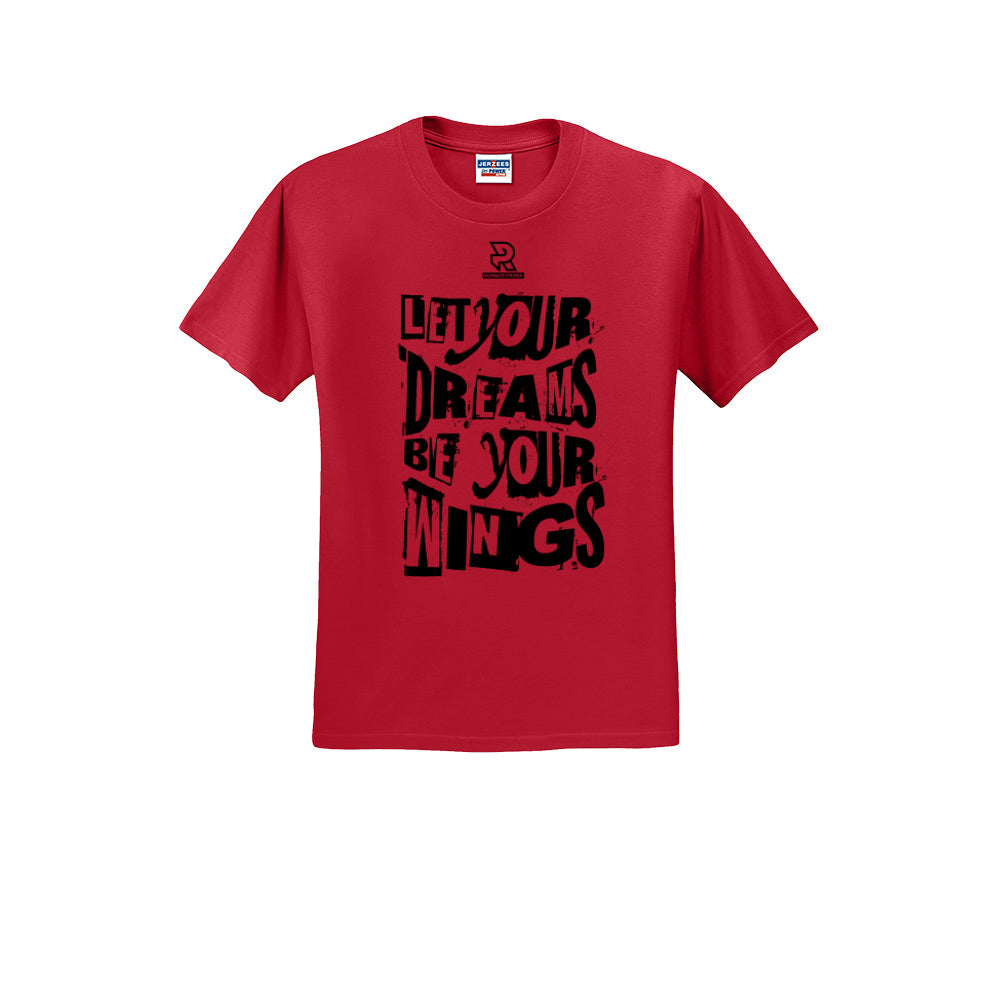 LET YOUR DREAMS BE YOUR WINGS (Black) - Short Sleeve Cotton Tee