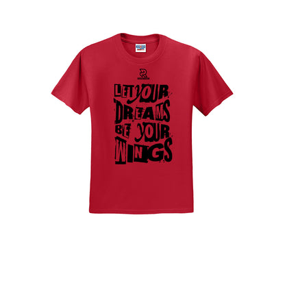 LET YOUR DREAMS BE YOUR WINGS (Black) - Short Sleeve Cotton Tee