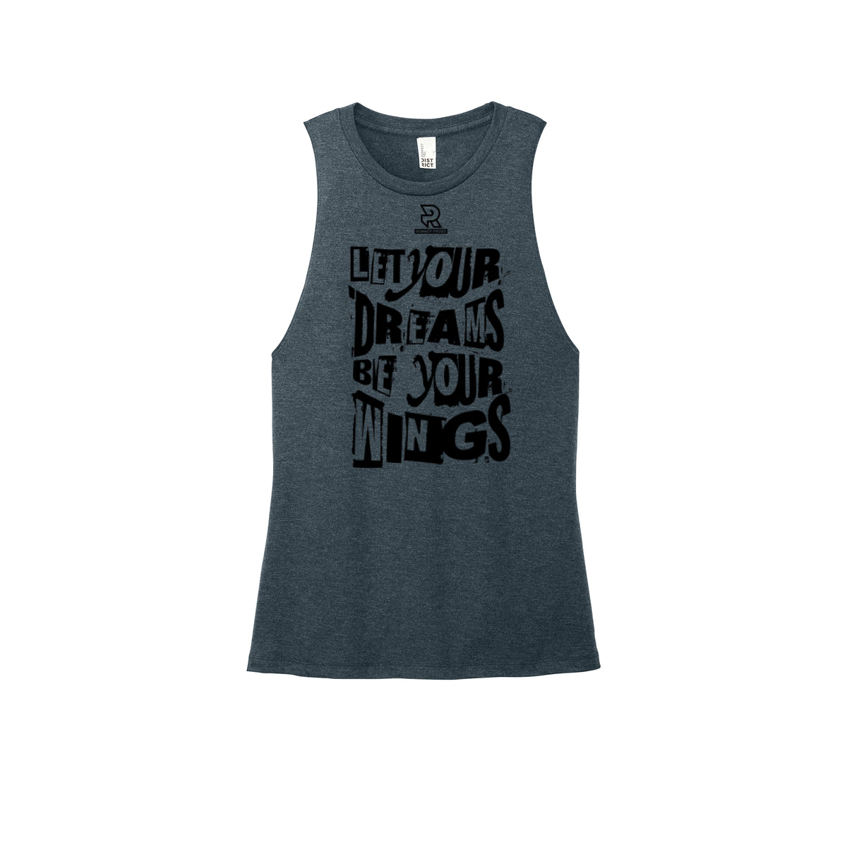 LET YOUR DREAMS BE YOUR WINGS (Black) - Womens Perfect Tri Muscle Tank