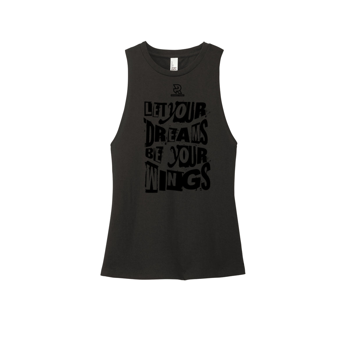 LET YOUR DREAMS BE YOUR WINGS (Black) - Womens Perfect Tri Muscle Tank