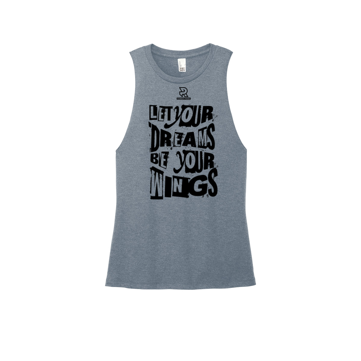 LET YOUR DREAMS BE YOUR WINGS (Black) - Womens Perfect Tri Muscle Tank