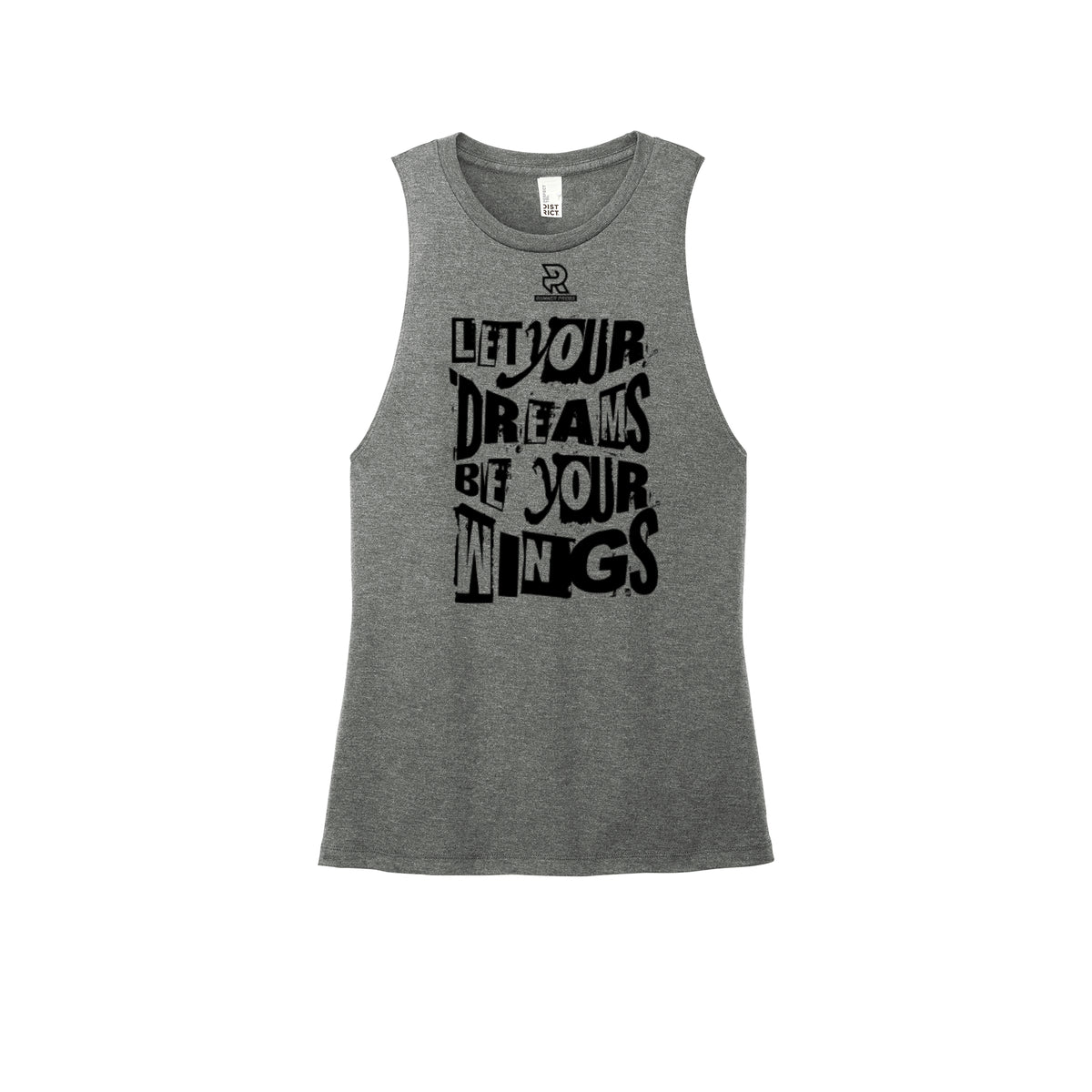LET YOUR DREAMS BE YOUR WINGS (Black) - Womens Perfect Tri Muscle Tank