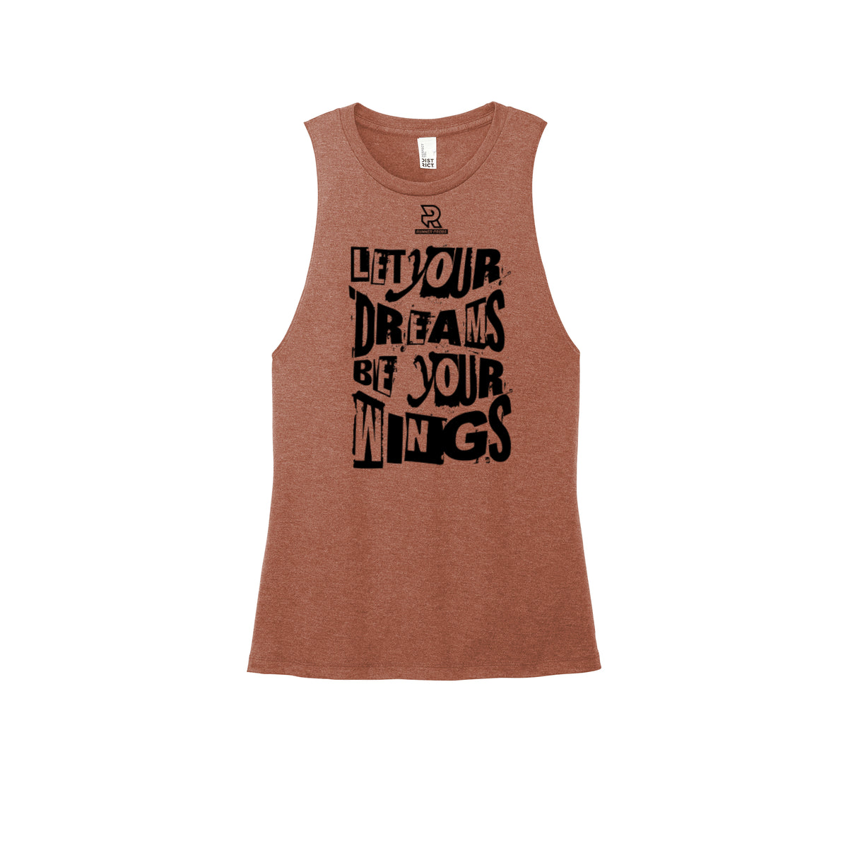 LET YOUR DREAMS BE YOUR WINGS (Black) - Womens Perfect Tri Muscle Tank