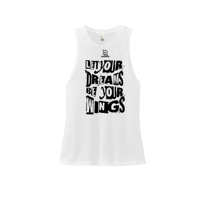 LET YOUR DREAMS BE YOUR WINGS (Black) - Womens Perfect Tri Muscle Tank
