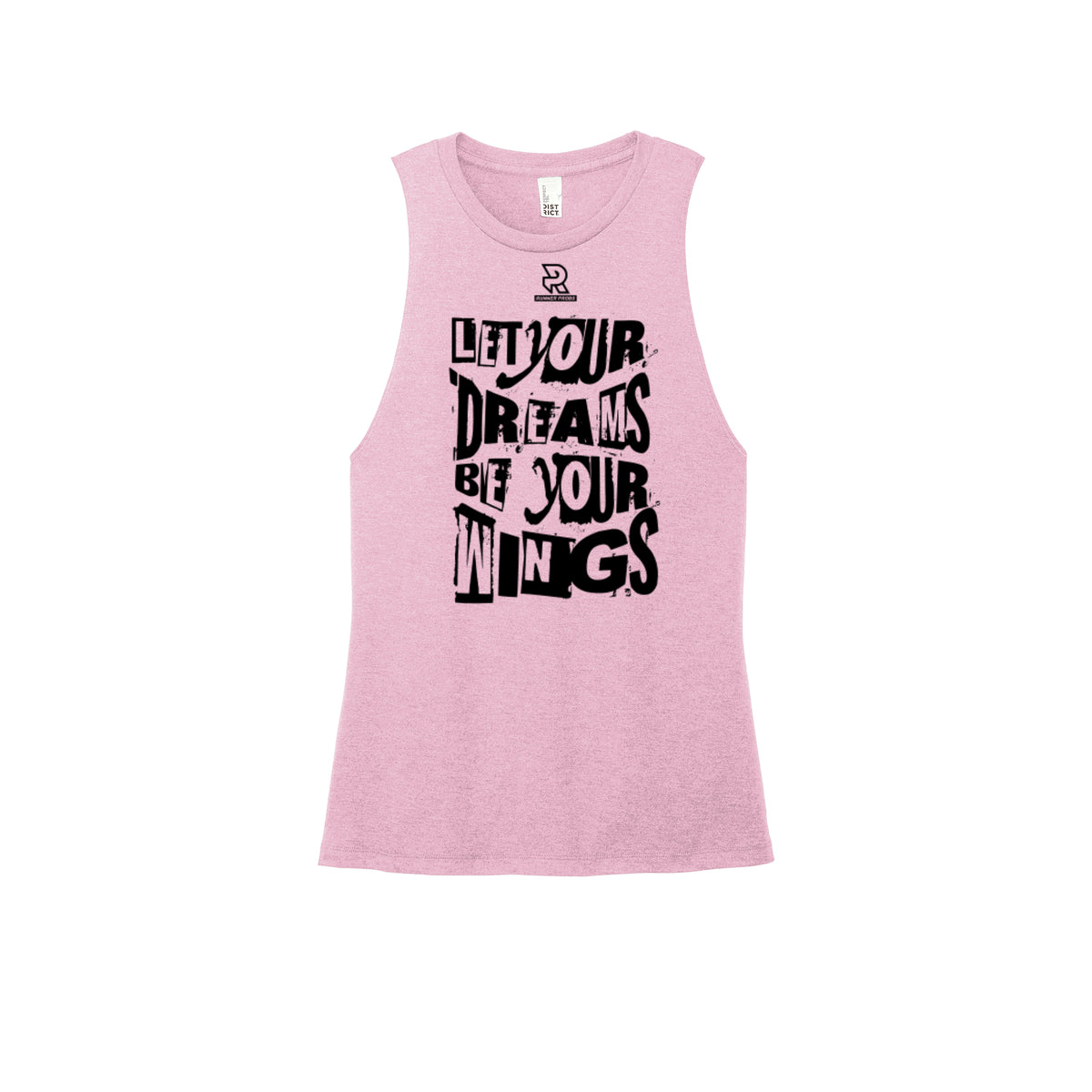 LET YOUR DREAMS BE YOUR WINGS (Black) - Womens Perfect Tri Muscle Tank