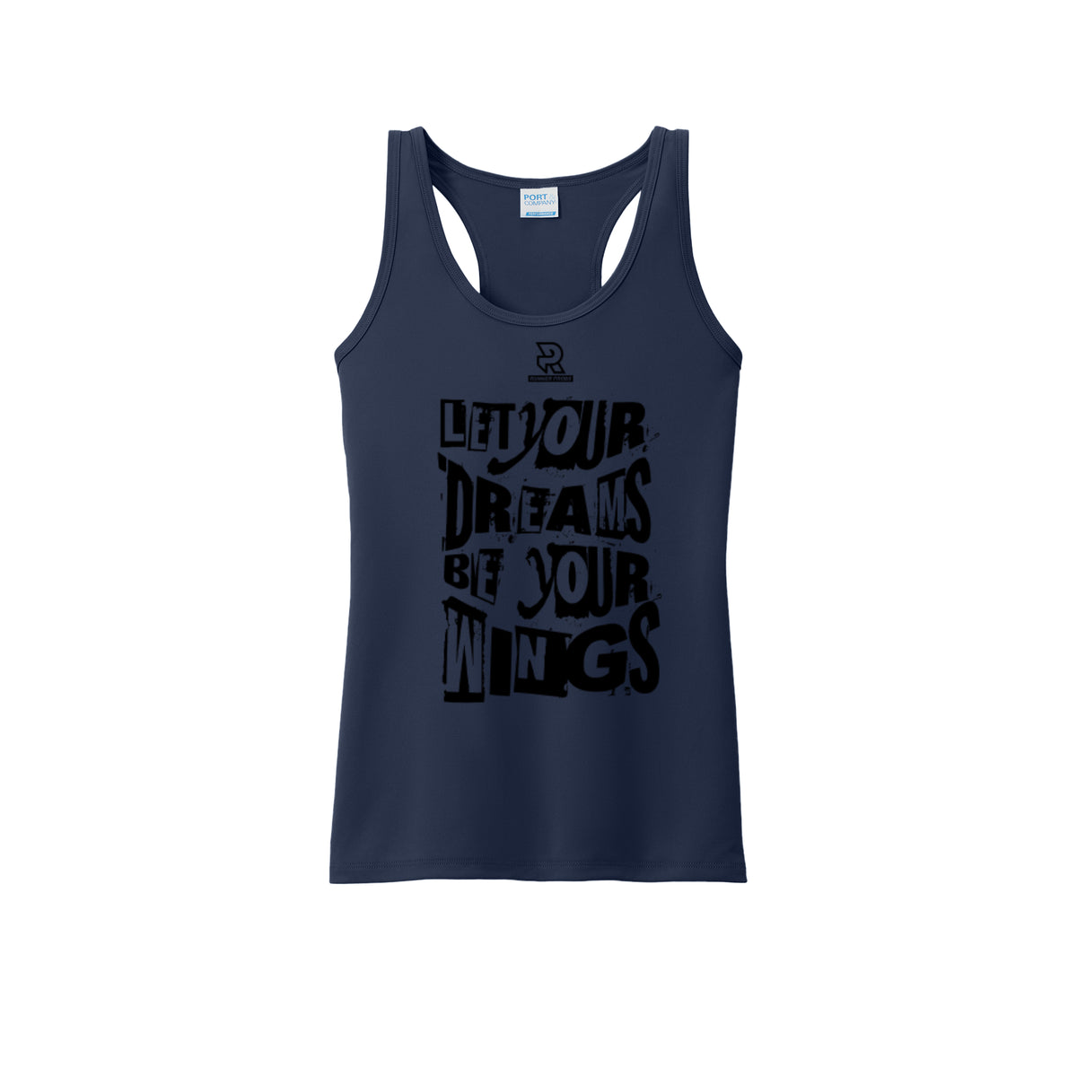 LET YOUR DREAMS BE YOUR WINGS (Black) - Womens Performance Tank