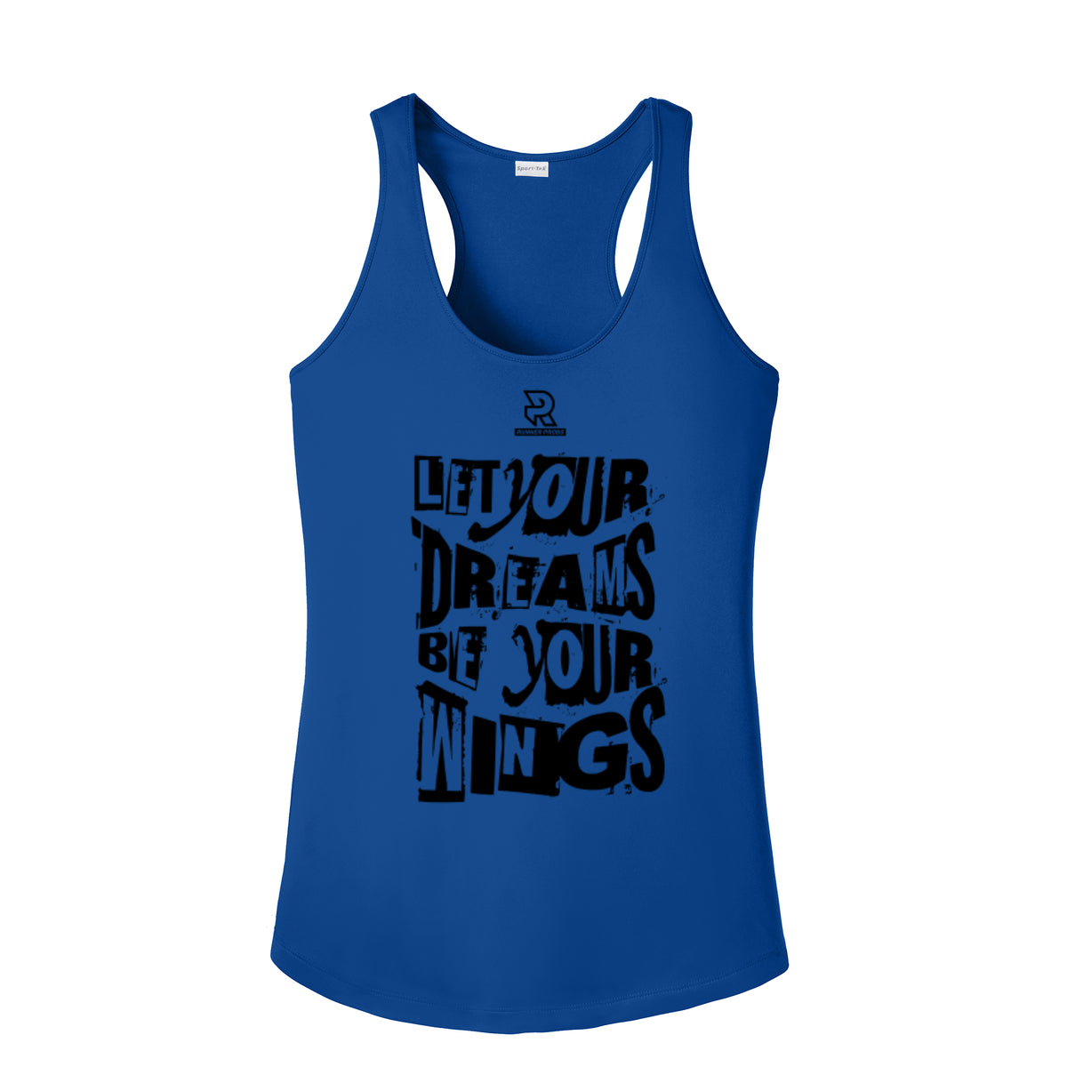LET YOUR DREAMS BE YOUR WINGS (Black) - Womens Competitor Racerback Tank