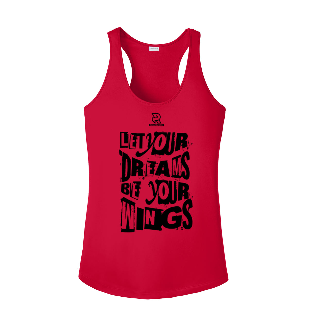 LET YOUR DREAMS BE YOUR WINGS (Black) - Womens Competitor Racerback Tank