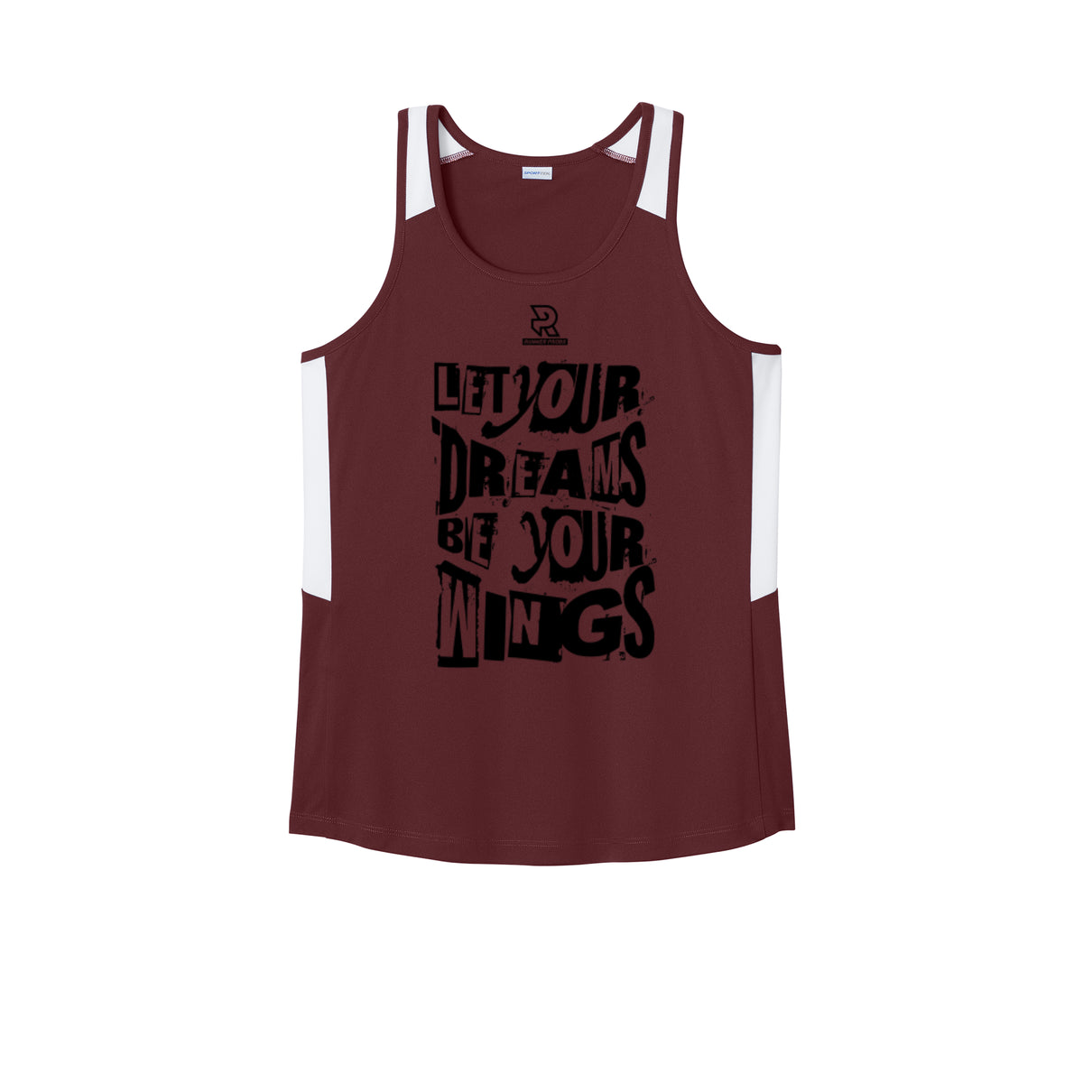 LET YOUR DREAMS BE YOUR WINGS (Black) - Womens Club Track Tank