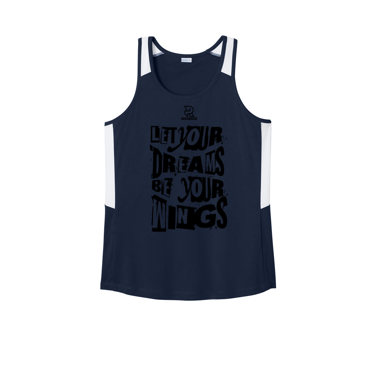 LET YOUR DREAMS BE YOUR WINGS (Black) - Womens Club Track Tank