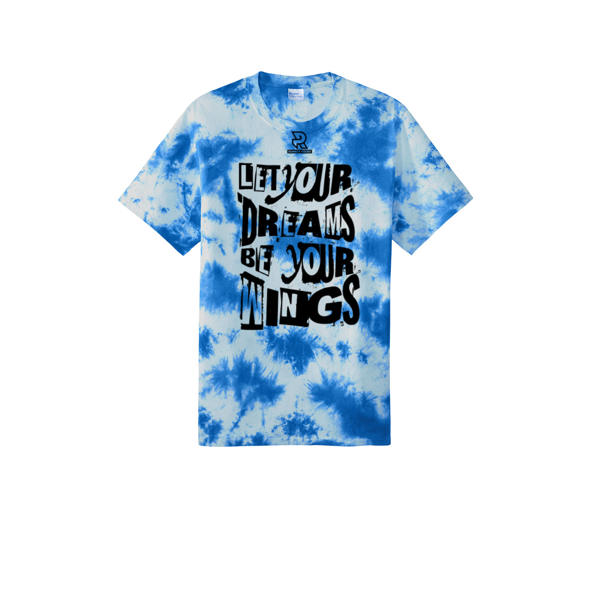 LET YOUR DREAMS BE YOUR WINGS (Black) - Short Sleeve Tie Dye Cotton Tee
