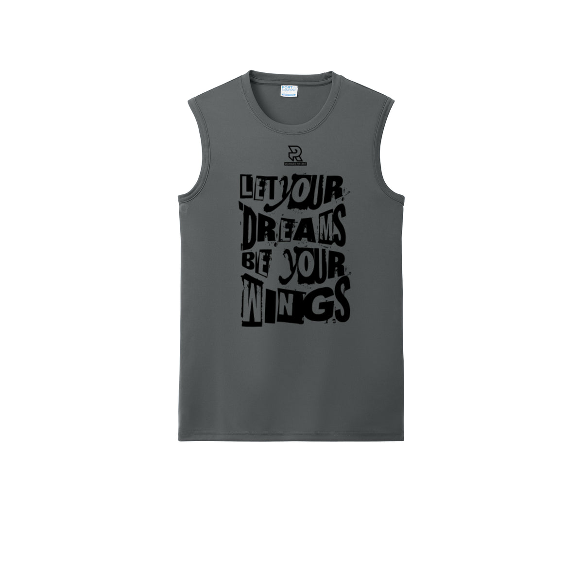 LET YOUR DREAMS BE YOUR WINGS (Black) - Sleeveless Performance Tee