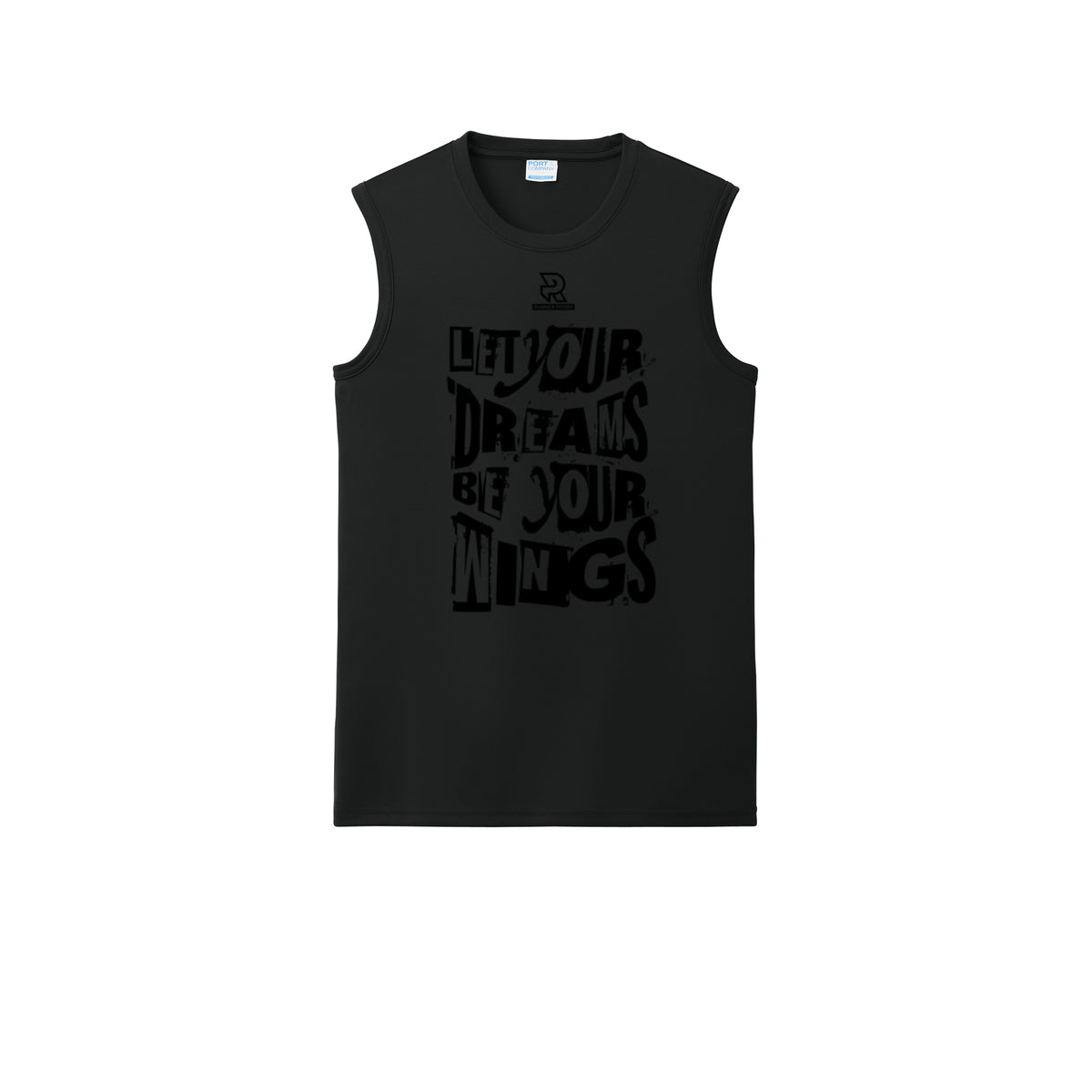 LET YOUR DREAMS BE YOUR WINGS (Black) - Sleeveless Performance Tee