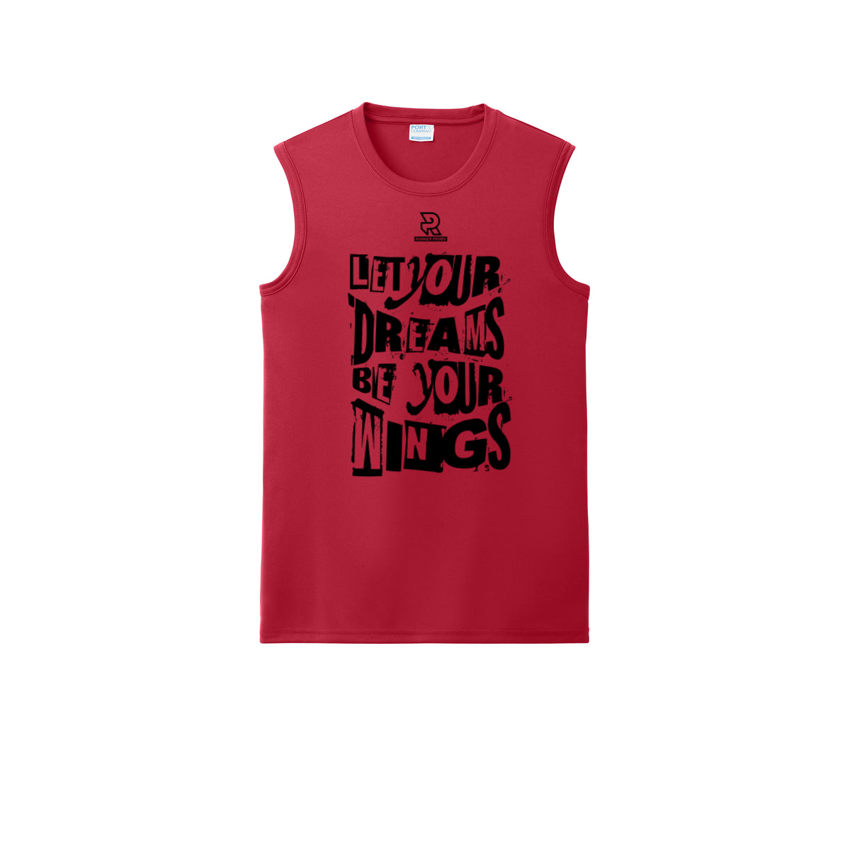 LET YOUR DREAMS BE YOUR WINGS (Black) - Sleeveless Performance Tee