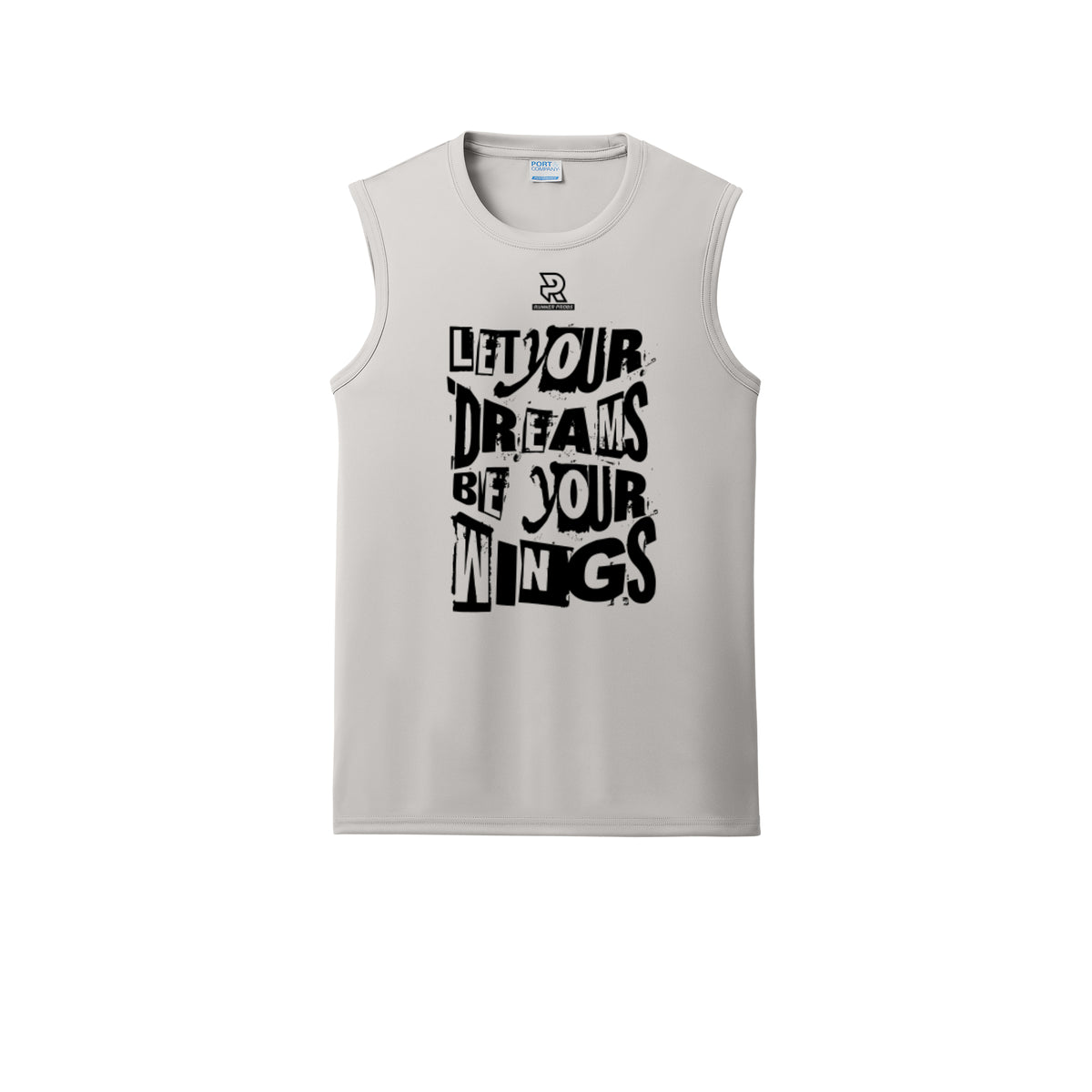LET YOUR DREAMS BE YOUR WINGS (Black) - Sleeveless Performance Tee