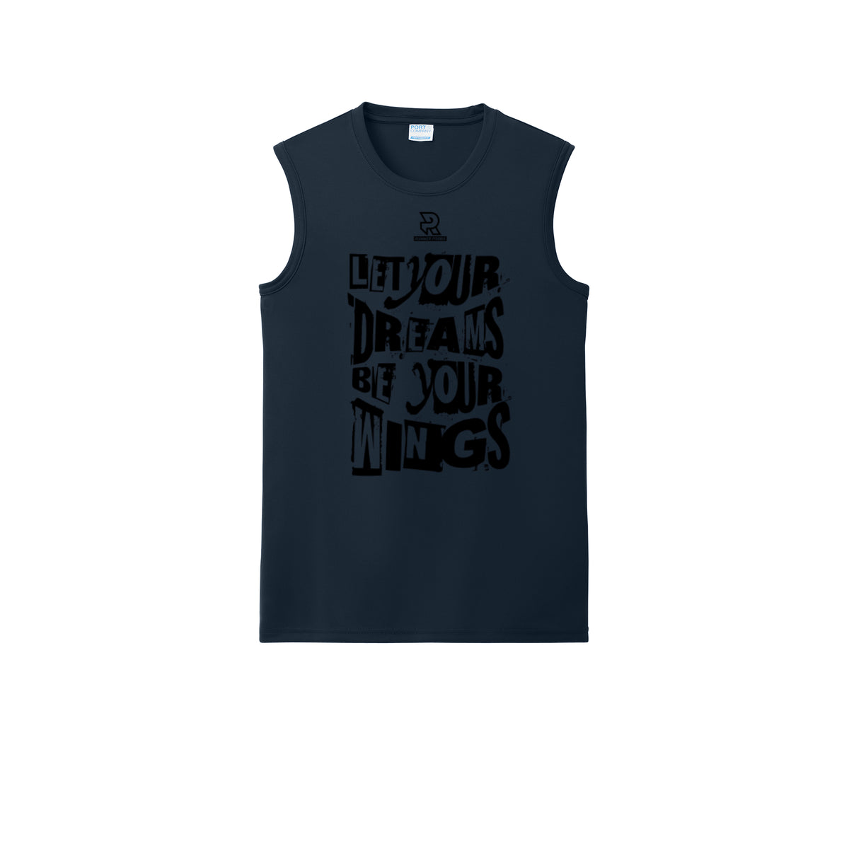 LET YOUR DREAMS BE YOUR WINGS (Black) - Sleeveless Performance Tee
