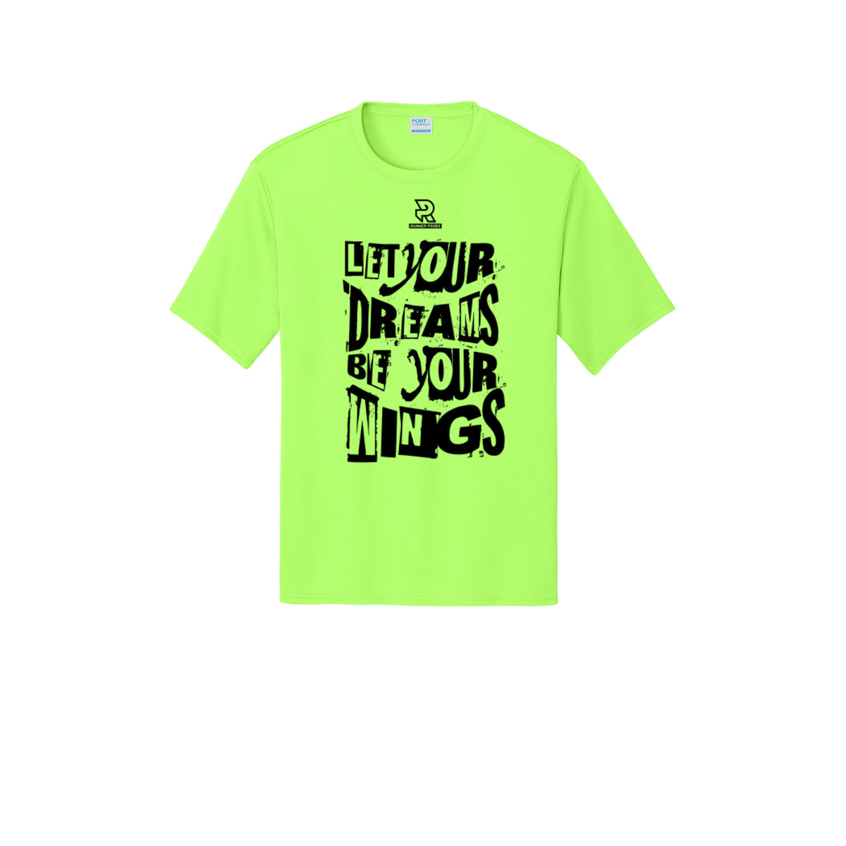 LET YOUR DREAMS BE YOUR WINGS (Black) - Short Sleeve Performance Tee
