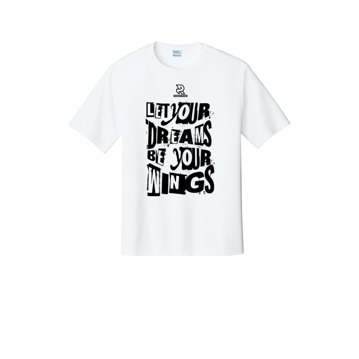 LET YOUR DREAMS BE YOUR WINGS (Black) - Short Sleeve Performance Tee