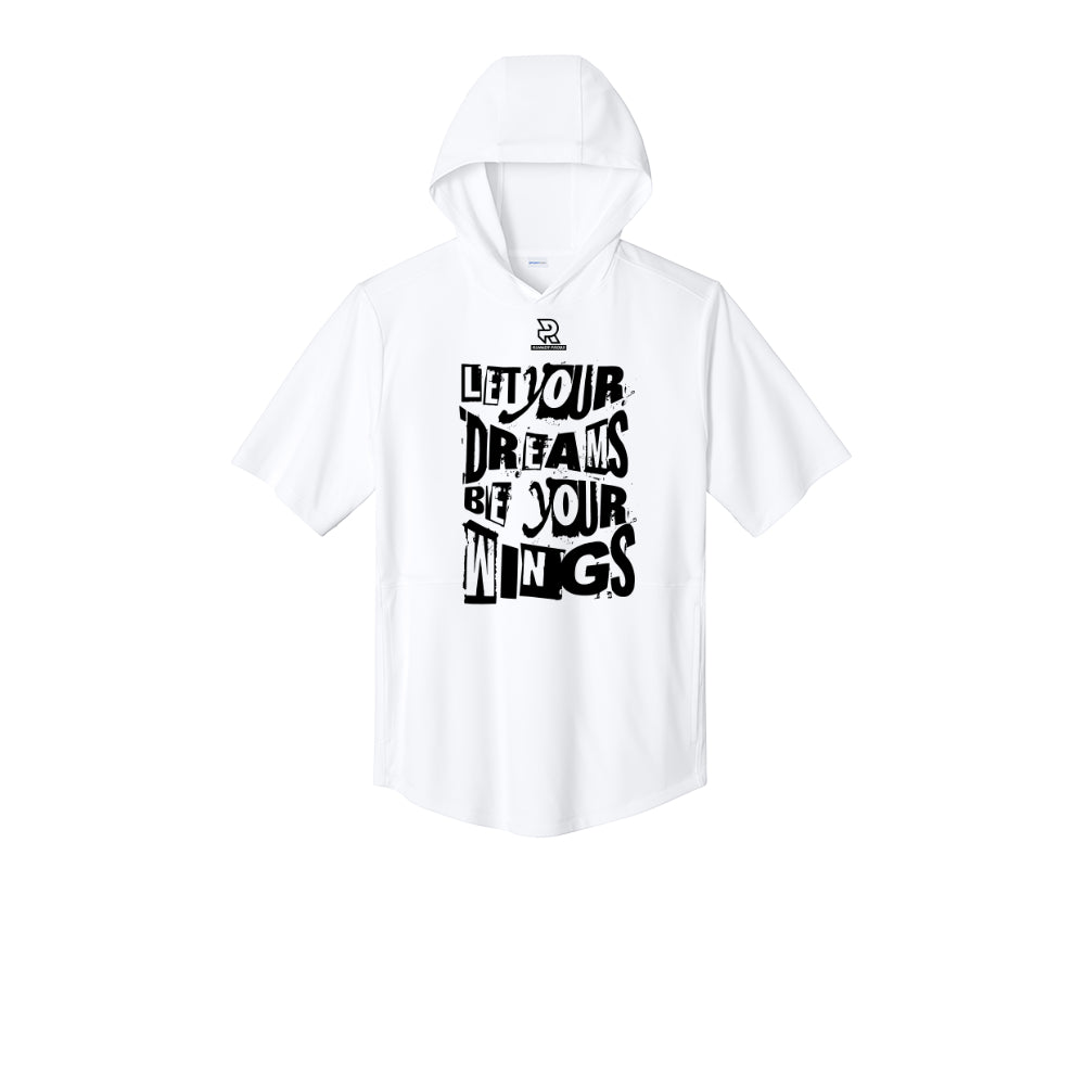 LET YOUR DREAMS BE YOUR WINGS (Black) - Short Sleeve Performance Hoodie